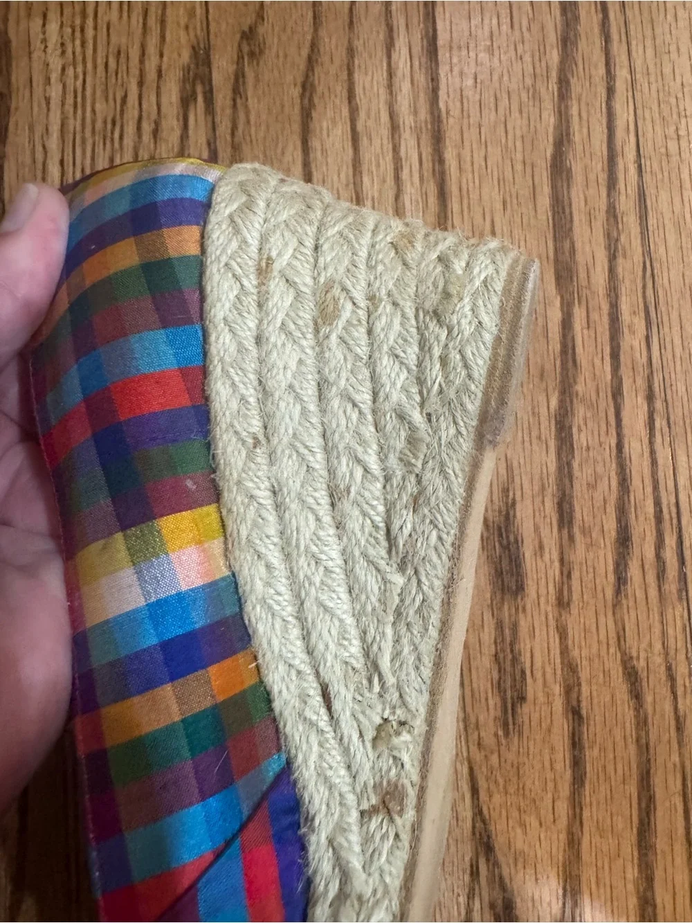 Women’s Liz Claiborne Multicolor Plaid Wedge Shoes Size 7.5
